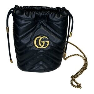 Gucci Marmont Mini Drawstring Bag With Box